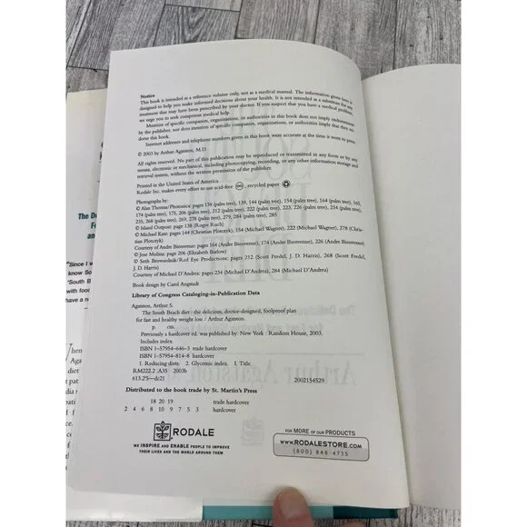 The South Beach Diet Arthur Agatston MD 2003 Hardcover Book Cookbook - Picture 4 of 5